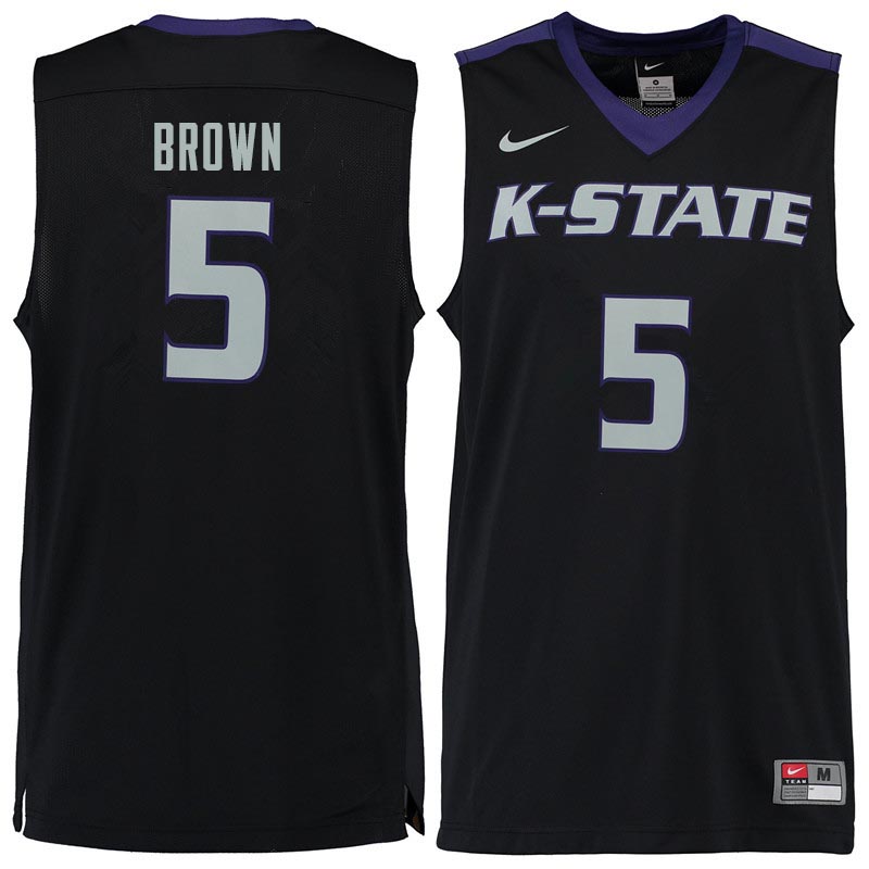 Men #5 Barry Brown Kansas State Wildcats College Basketball Jerseys Sale-Black